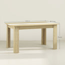 Tavolo da Pranzo Moderno per 6 Persone max 140x89,5x75 cm in Truciolato Bianco e color Rovere