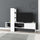 Meuble TV 1 porte 180x38x138 cm en MDF Troya Blanc et Anthracite