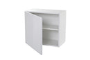 Parete Attrezzata Mobili Soggiorno 6 Pensili in Melaminico Laccato 401x31x189cm TFT Cube Bianco Rovere