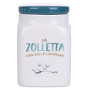 Barattolo Zucchero 9,5x9,5x14,5 cm in New Bone China VdE Tivoli 1996 Le Travisate Bianco