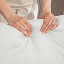 Poltrona da Salotto Moderna 90x86x91 cm Imbottitura a Molle Insacchettate in Tessuto Effetto Lino Crema  