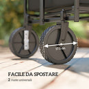 Carrello da Giardino 160L 95x55x102 cm Capacità 100 kg Pieghevole Nero  