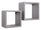 Lot de 2 Etagères Cube Murales Carrées en Fibre de Bois Q-Bis Maxi Chêne Gris Neuf