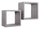 Lot de 2 Etagères Cube Murales Carrées en Fibre de Bois Q-Bis Maxi Chêne Gris Neuf