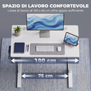 Scrivania Regolabile in Altezza Elettrica 100x60x72-118 cm con Funzione Memoria in Legno e Acciaio Bianco      