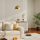 Lampada da Terra Moderna ad Arco 100-115x35x170-180A cm con Asta Regolabile e Interruttore a Pedale Attacco E27 Oro      