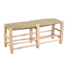 Panchina da Giardino 120x40xh51 cm in Legno Seduta Impagliata Naturale