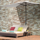 Mezzo Ombrellone da Giardino Mezzaluna 230 x130x245 cm con Apertura a Manovella Crema