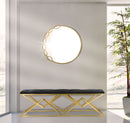 Panca Piramid Doppia 140x40x45 cm in Ferro e Spugna e Poliestere Nero e Oro