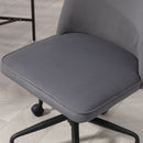 Sedia Poltrona Operativa da Ufficio con Funzione Dondolo 52x52x80-88 cm in Tessuto Vellutato Grigio
