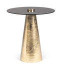 Tavolino con Vetro Dinpal Brass D45 Rotondo in Metallo