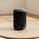 Riscaldatore Elettrico e Regolabile a 3 Modalità 14x14x21,5 cm con Timer 24h in PP e PA Ignifugo Nero      