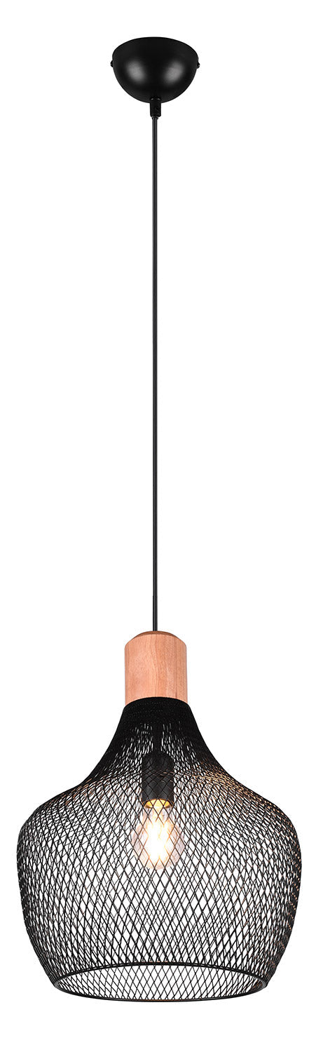 online Lampada a Sospensione da Interno Attacco E27 in Metallo Nero Opaco