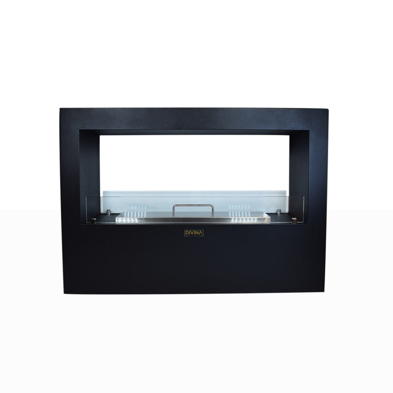 Camino a Bioetanolo da Pavimento 100x30x70 cm Giotto S Nero