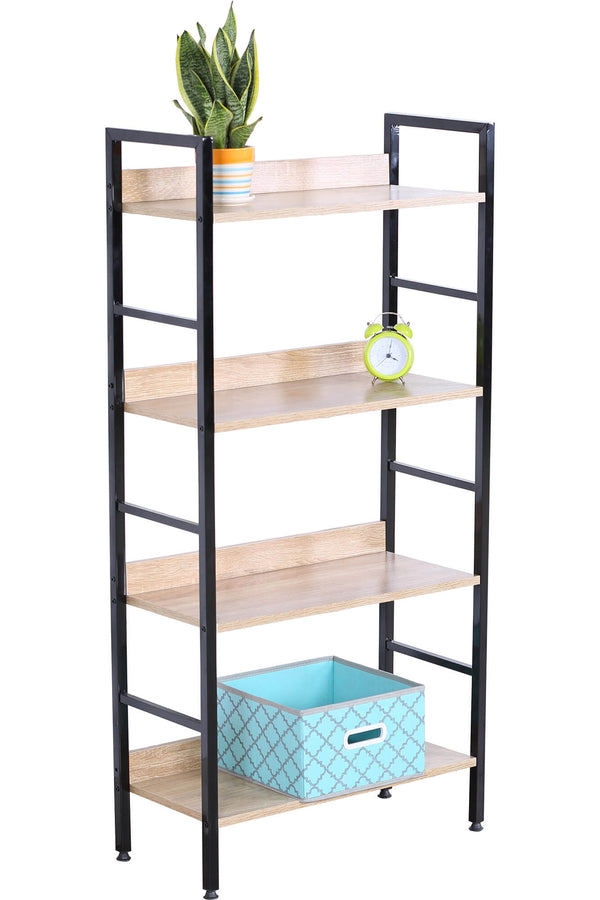 Bibliothèque 4 étagères 60x27,6x126 cm en métal et aggloméré Motti online