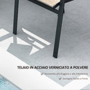 Panchina 2 Posti da Giardino 152x72x95 cm con Braccioli e Tavolino Basso Centrale in Vetro Marrone e Nero   