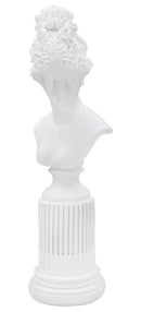 Scultura Statua Woman con Piedistallo 11x10,5x35,5 cm in Poliresina 