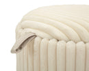 Puff Goteborg Coppia Ø40x42 cm in MDF e Spugna e Poliestere Bianco      