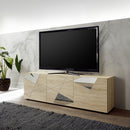 Mobile TV Moderno 3 Ante con Serigrafie e Specchi Vittoria 180,5x40,5x56,5 cm Rovere Samoa