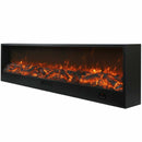 Camino Elettrico da Incasso 50,7x20x300 cm 1500W Effetto Fiamma Sined Etna Nero