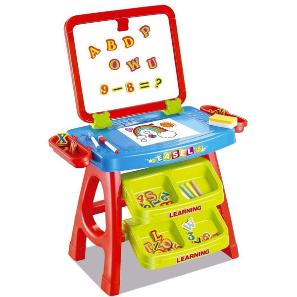 Set Lavagna Con Piano Disegno e Cavalletto Rosso Con Accessori Numeri e Lettere acquista