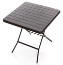 Tavolino Pieghevole da Giardino 78x78x74 cm in Acciaio Taddei Plastik Wood Marrone Scuro