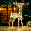 Renna Luminosa Natalizia Bianco Iridescente 80 cm con 400 LED Addobbo di Natale