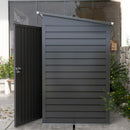 Capanno Porta Attrezzi con Ripiani Regolabili e Chiavistello 249x121x183 cm in Acciaio Zincato Grigio