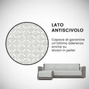 Copridivano in Poliestere con Penisola Sinistra Grigio Varie Misure