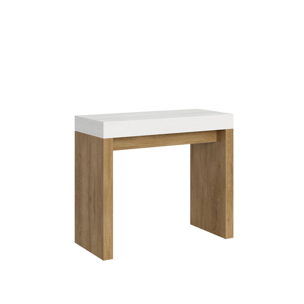 Consolle Allungabile 90-196x40x77 cm in Nobilitato Bianco e Marrone online