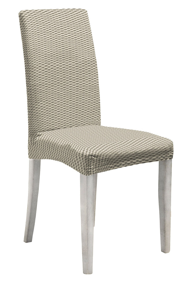 acquista Lot de 2 housses de chaise avec dossier élastiqué en polyester crème tendance