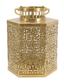 Lanterna Oroy 20x17x26 cm in Ferro e Vetro Oro