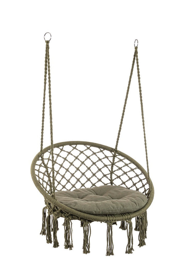Amaca Sedia Sospesa da Giardino Ø80x130 cm in Poli-Cotone Javier Verde prezzo
