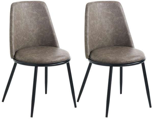 Lot de 2 Chaises 48x51x82,5 cm en Simili Cuir Gris Tourterelle online