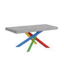 Tavolo Allungabile 130-390x90x77 cm Volantis Premium Cemento Telaio 4B 