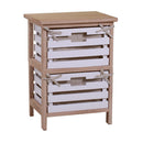 Cassettiera 2 Cassetti in Legno 35x27x47cm Arianna Naturale e Bianca