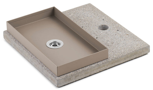 Base avec Plateau pour Fontaines avec Grand Anneau 40x40x5 cm en Ciment Belfer 42/BSE/5 Tortora prezzo