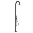 Doccia da Giardino in Alluminio Soffione Rotondo e Doccino Sined Luna Alu D Grigio 