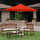 Parasol de Jardin Rond Ø3 m Structure Bois Vorghini Terre Cuite