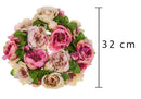 Set 2 Coroncina Artificiale con Rose Larghezza 30,5 cm 