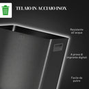 Pattumiera a 2 Sezioni da 15L 41,7x36,6x43,2 cm a Pedale con Chiusura Silenziosa in Acciaio Inox Argento  