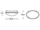 Lampada Plafoniera Ovale con Fascia  Led 8W Bianco Sovil