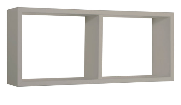 Etagère rectangulaire 2 compartiments muraux 70x30x15,5 cm en fibre de bois Morgana marron taupe sconto