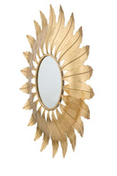 Specchio Leaf Glam Ø98x 5 cm in Ferro e MDF Oro