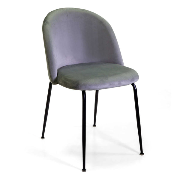 sconto Chaise Sammi 50x57xh47/77,5 cm en tissu velours gris/noir