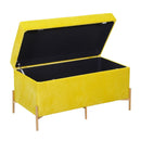 Panca Contenitore 78x40xh45 cm in Tessuto Velluto Giallo