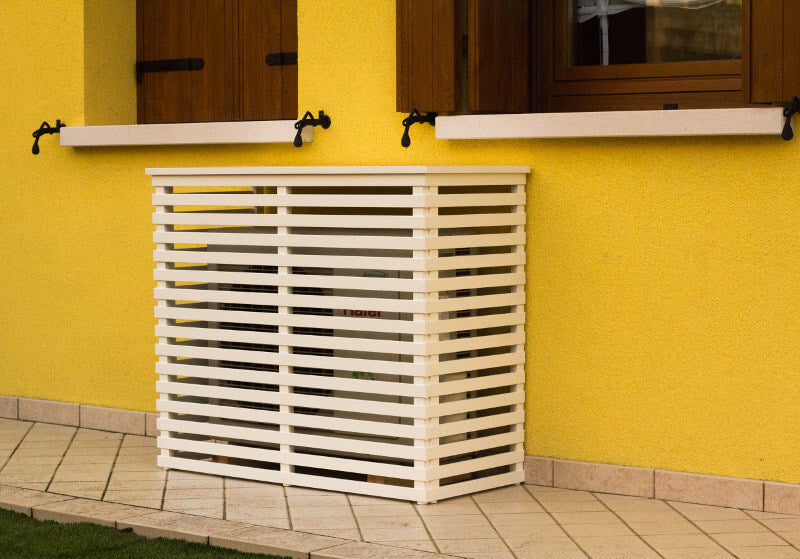 Copri Condizionatore in Legno Fiano Aria Bianco Varie Misure