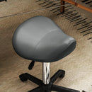 Sgabello Girevole a Sella 48x47x45-57A cm Rivestimento in Finta Pelle Grigio   