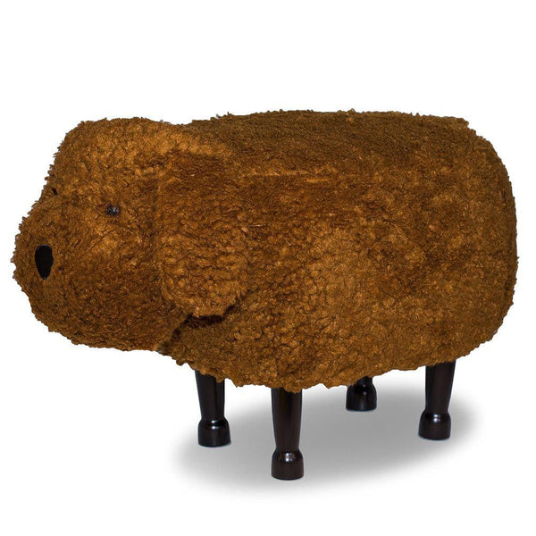 online Tabouret Pouf Repose-Pieds pour Enfants 67x35x41 cm Brun Caniche Chien Divina Home