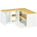 Mobile TV a L max 40” 90x90x45 cm in Truciolato Bianco e Rovere